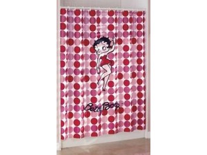 Betty Boop Shower Curtain Hello Betty Polka Dot  Design